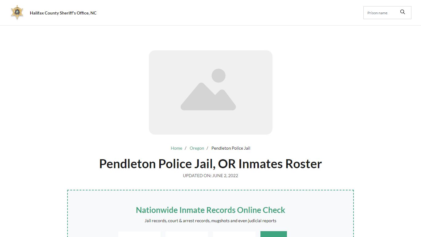 Pendleton Police Jail, OR Jail Roster, Name Search